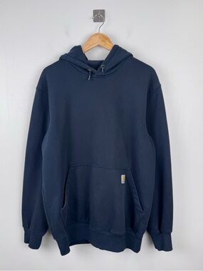 Carhartt Men Midweight Hooded Sweatshirt Navy Blue Size Large